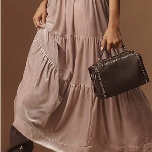 🔥NWT🔥 Anthropologie Studded Satchel/Crossbody, Chocolate